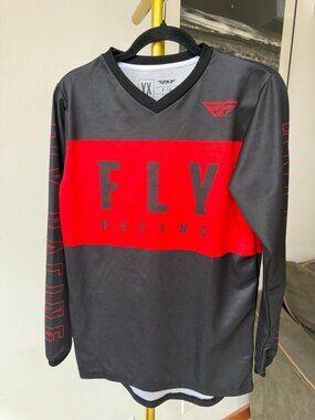 Fly Racing F-16 Jersey Youth XL Black Red Motocross BMX Long Sleeve Shirt 1083